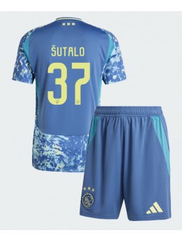 Billige Ajax Josip Sutalo #37 Bortedraktsett Barn 2024-25 Kortermet (+ Korte bukser)